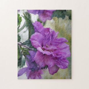 Paarse Roos van Sharon Bloemen Kunstpuzzel Legpuzzel