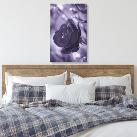 Paarse Roos verpakte canvas print (Insitu (Slaapkamer))
