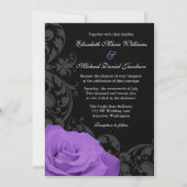 Paarse Roos Vlaamse bruiloft Kaart (Voorkant)