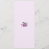 Paarse Roos Waterverf Gast Naam Bruiloft Menu (Achterkant)