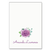Paarse Roos Waterverf gepersonaliseerde plaats kaa Kaart (Voorkant)