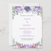 Paarse Roos Waterverf - Uitnodiging tot weduwschap (Voorkant)