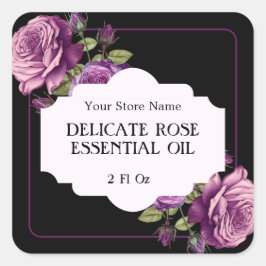 Paarse Roos Witchcraft Sticker Label