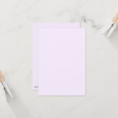 Paarse Roos Zacht Bord Wit Pastel Effen Kleur Kaart (Voorkant / Achterkant in situ)