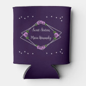 Paarse Roos Zilver Geometrisch Sweet 16 Blikjeskoeler (Voorkant)