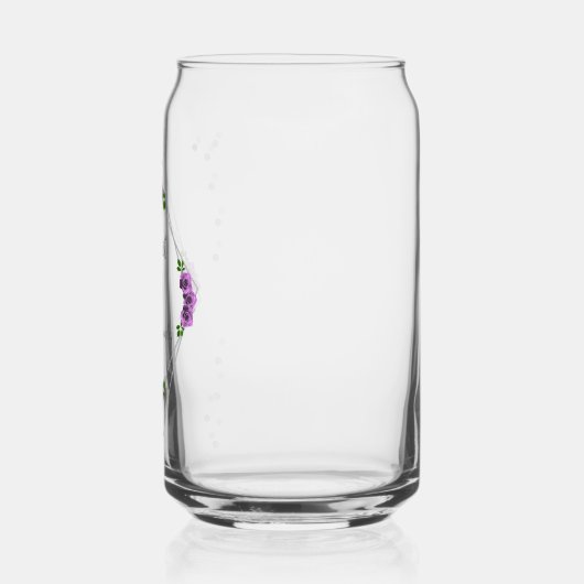 Paarse Roos Zilver Geometrisch Sweet 16 Blikvorm Glas (Links)