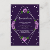 Paarse Roos Zilver Geometrisch Sweet 16 Informatiekaartje (Voorkant)