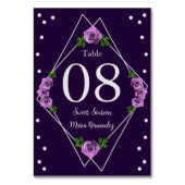 Paarse Roos Zilver Geometrisch Sweet 16 Kaart (Achterkant)