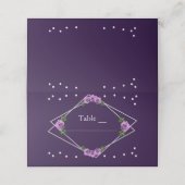 Paarse Roos Zilver Geometrisch Sweet 16 Plaatskaartje (Buitenkant ongevouwen)