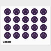 Paarse Roos Zilver Geometrisch Sweet 16 Ronde Sticker (Vel)