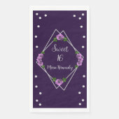 Paarse Roos Zilver Geometrisch Sweet 16 Servet (Voorkant)