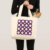 Paarse rooster op wit grote tote bag (Voorkant (product))