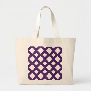 Paarse rooster op wit grote tote bag
