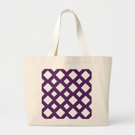 Paarse rooster op wit grote tote bag (Voorkant)