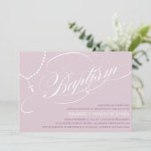 PAARSE ROSARY BEADS | BAPTISME-INVITATIE KAART (Staand voorkant)