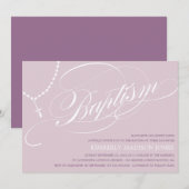 PAARSE ROSARY BEADS | BAPTISME-INVITATIE KAART (Voorkant / Achterkant)