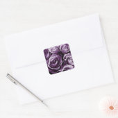 Paarse Rose Boeket Bruiloft Roos Vierkante Sticker (Envelop)