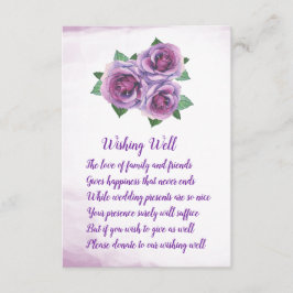 Paarse Rose Boeket Bruiloft Wishing Well Kaarten