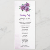 Paarse Rose Boeket Trouwceremonie Programmakaart (Achterkant)