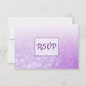 Paarse Rose Bouquet Bokeh Wedding RSVP-kaart RSVP Kaartje (Achterkant)