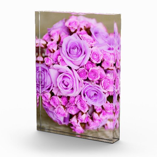 Paarse Rose Bouquet Flowers Fotoblokken (Rechts)