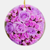 Paarse Rose Bouquet Keramisch Ornament (Achterkant)