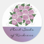 Paarse Rose Bouquet Ronde Sticker (Voorkant)