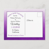 Paarse Rose Bouquet Wedding Save the Date Aankondigingskaart (Achterkant)