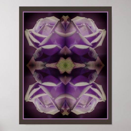 Paarse Rosebud Abstract Poster (Voorkant)