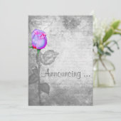  Paarse Rosebud Wedding Kaart (Staand voorkant)