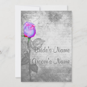Paarse Rosebud Wedding Kaart
