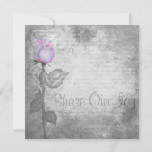 Paarse Rosebud Wedding Kaart (Achterkant)
