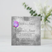 Paarse Rosebud Wedding Kaart (Staand voorkant)