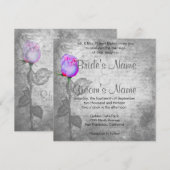 Paarse Rosebud Wedding Kaart (Voorkant / Achterkant)