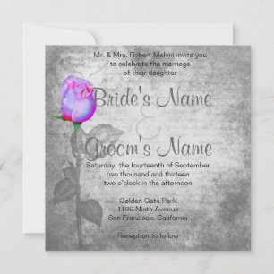 Paarse Rosebud Wedding Kaart
