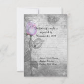 Paarse Rosebud Wedding RSVP Kaartje (Achterkant)
