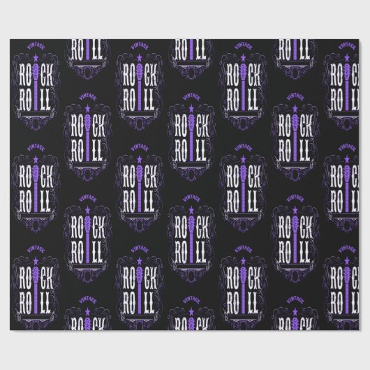 Paarse  rots en rol cadeaupapier (Vlak)