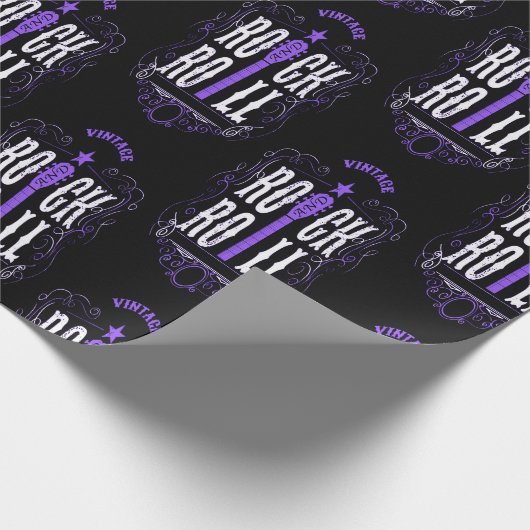 Paarse  rots en rol cadeaupapier (Hoek)