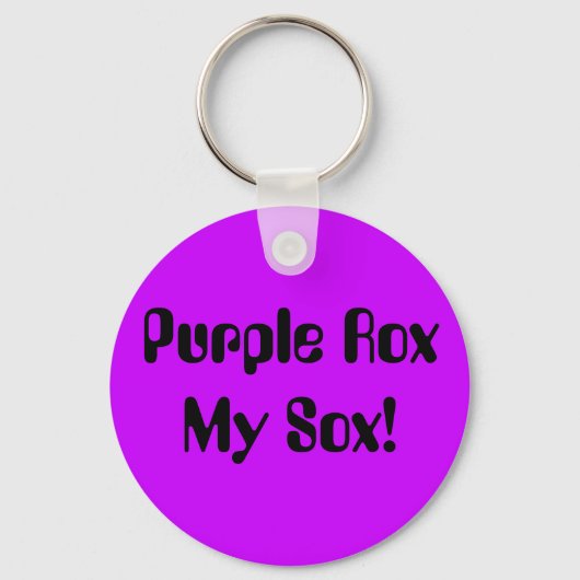 Paarse Rox mijn sox! Sleutelhanger (Voorkant)