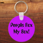 Paarse Rox mijn sox! Sleutelhanger (Voorkant)