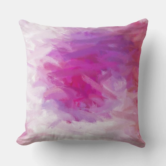 Paarse Royal Fuchsia Abstract Kussen (Voorkant)