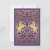 Paarse Royal Lion middeleeuwse gouden bruiloft uit Kaart (Achterkant)