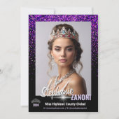 Paarse Royale Pageant Autograph Kaart | QR-code (Voorkant)