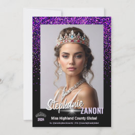 Paarse Royale Pageant Autograph Kaart | QR-code