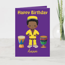 Paarse Royalty African Birthday Greetings voor hem Feestdagen Kaart