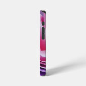 Paarse & Roze 3D Bloemen – Elegant Abstract Ontwer iPhone Hoesje (Linkerkant)