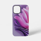 Paarse & Roze 3D Bloemen – Elegant Abstract Ontwer iPhone Hoesje (Achterkant)