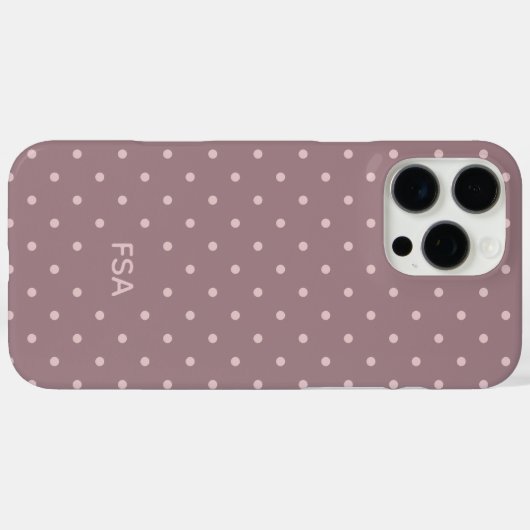 Paarse Roze Aangepaste Monogram Micro Stippenpatro Case-Mate iPhone Case (Achterkant (horizontaal))