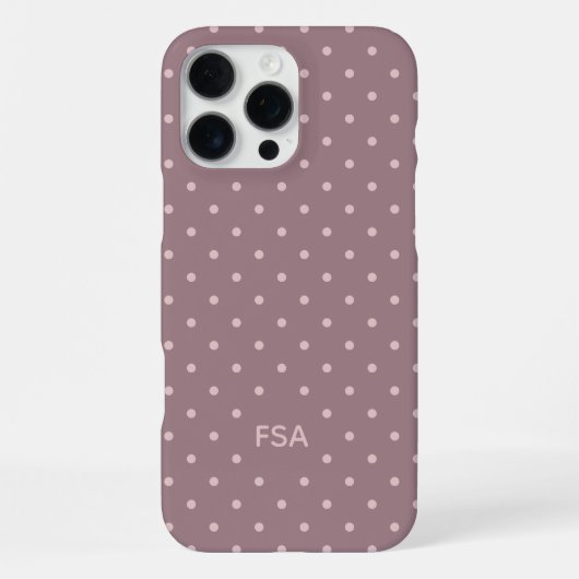 Paarse Roze Aangepaste Monogram Micro Stippenpatro iPhone Hoesje (Achterkant)