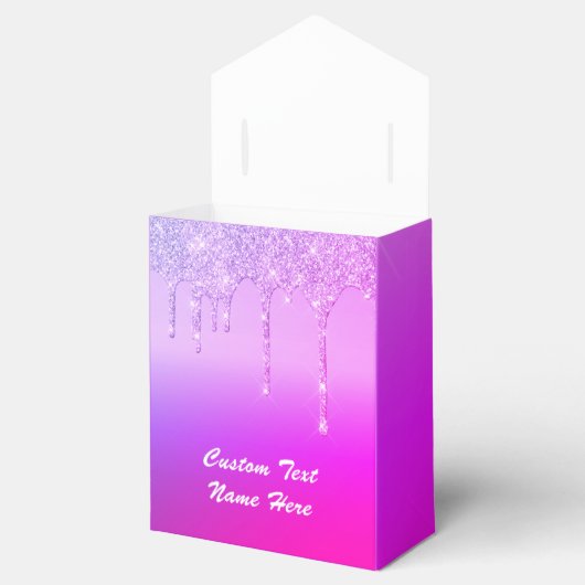 Paarse Roze Aangepaste Tekst Naam Favor Box Cadeau Bedankdoosjes (Geopend)